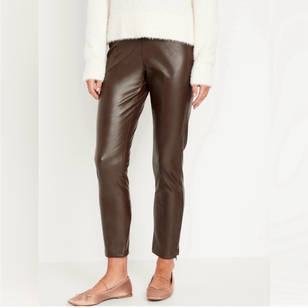 Extra High-Waisted Faux-Leather Pants